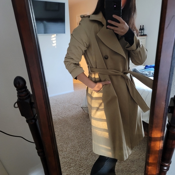 Imported Sezane Scott trench coat camel NEW - Picture 13 of 16